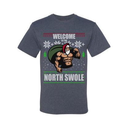 Ugly  Christmas T-shirt  "Merry Liftmas!" Santa Fitness Workout Gym Swole Gift, Group 2 Design Ugly Christmas T-shirt  Ugly Christmas  Men's T-Shirt