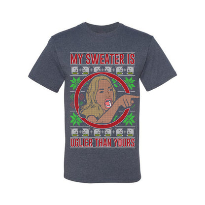 My Sweater Is Uglier Than Yours Funny Women Yelling At Cat Meme, Christmas Gifts, Funny Xmas Gift Idea, Ugly Christmas Sweater Men's T-Shirt
