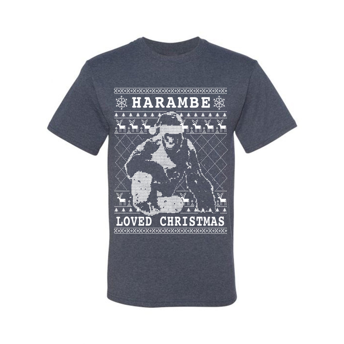 Ugly Christmas Graphic  T-shirt  Harambe Loved Christmas Funny Meme Holiday Gorilla  Ugly Christmas T-shirt  Ugly Christmas  Men's T-Shirt