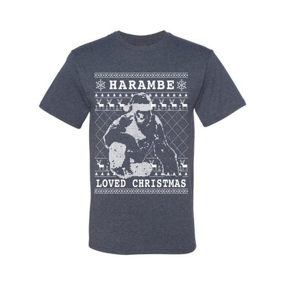 Ugly Christmas Graphic  T-shirt  Harambe Loved Christmas Funny Meme Holiday Gorilla  Ugly Christmas T-shirt  Ugly Christmas  Men's T-Shirt