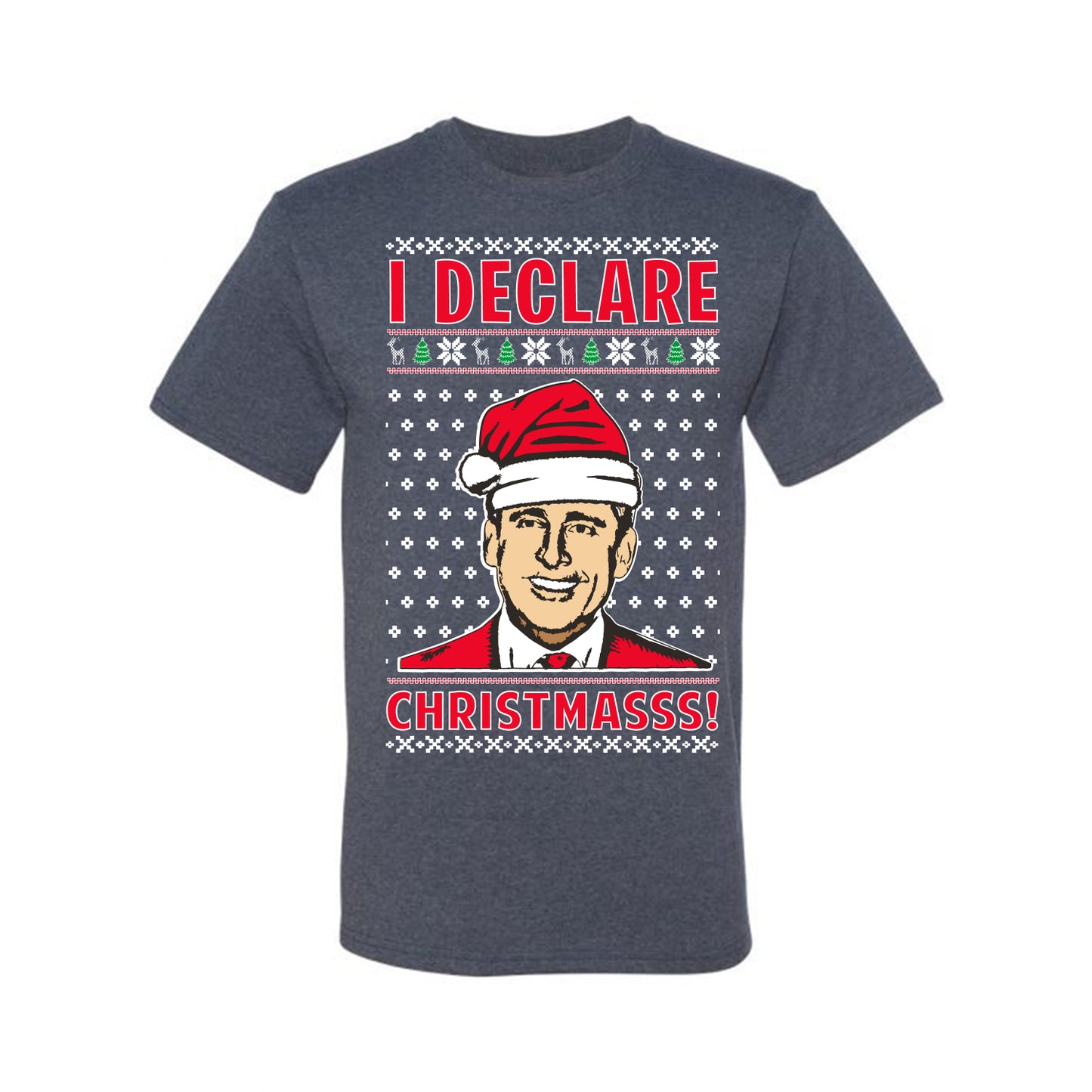 Ugly Xmas Graphic  T-shirt  Office TV Michael Scott I Declare Christmasss Ugly Christmas T-shirt  Ugly Christmas  Men's T-Shirt