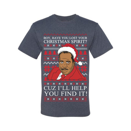 Ugly Holiday  Stanley Hudson Christmas Spirit I'll Help You Find It Ugly Christmas T-shirt  Ugly Christmas  Men's T-Shirt