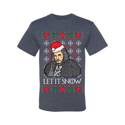 Full Color Men's Ugly Christmas T-shirt T-Shirt GoT "Let It Snow Jon Snow" Ugly Christmas T-shirt  Ugly Christmas  Men's T-Shirt