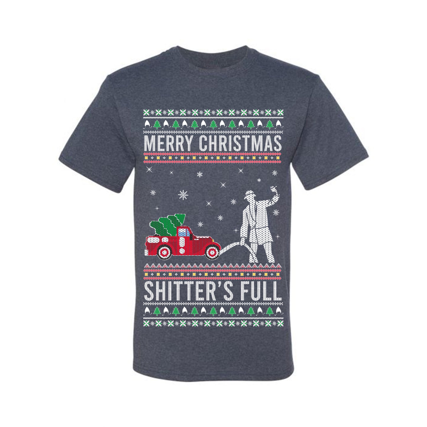 Men's  Shirt Ugly Holiday  T-shirt Merry Christmas Shitter's Ugly Christmas T-shirt  Ugly Christmas  Men's T-Shirt