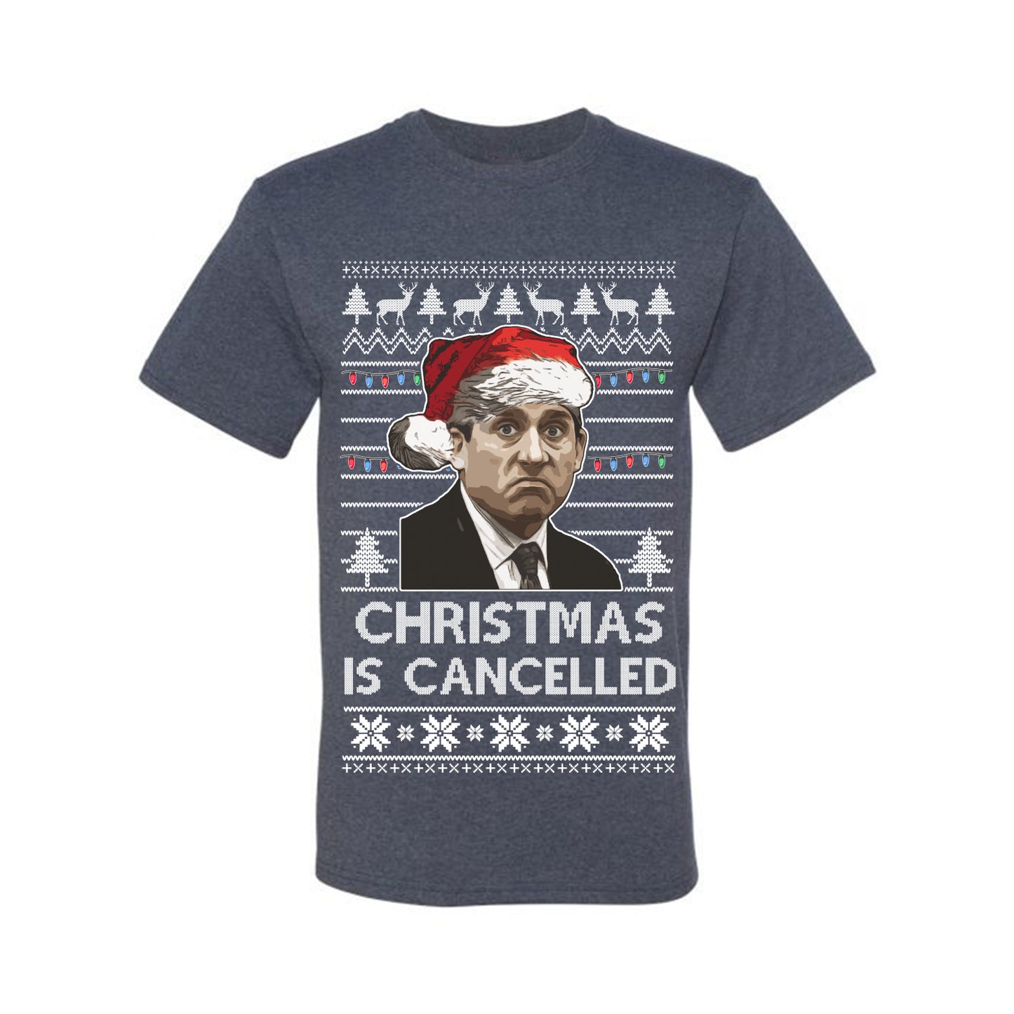 Men's Ugly T-shirt for Christmas  Shirt Michael Scott Office "Christmas Is Cancelled" Ugly Christmas T-shirt  Ugly Christmas  Men's T-Shirt