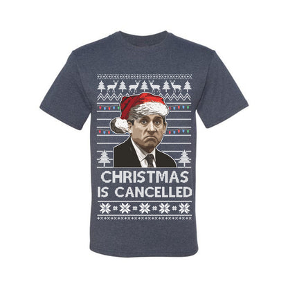 Men's Ugly T-shirt for Christmas  Shirt Michael Scott Office "Christmas Is Cancelled" Ugly Christmas T-shirt  Ugly Christmas  Men's T-Shirt