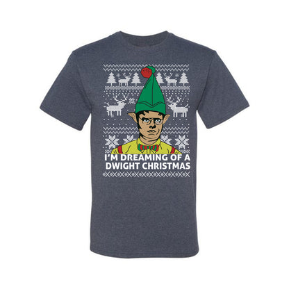 Funny Graphic Shirt Ugly Xmas Holiday T-shirt  The Office Schrute "I'm Dreaming of a Dwight Christmas" Wild Bobby Ugly Christmas T-shirt  Ugly Christmas  Men's T-Shirt