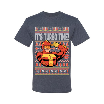 Ugly Xmas Graphic  T-shirt  Turboman It's Turbo Time! Ugly Christmas T-shirt  Ugly Christmas  Men's T-Shirt