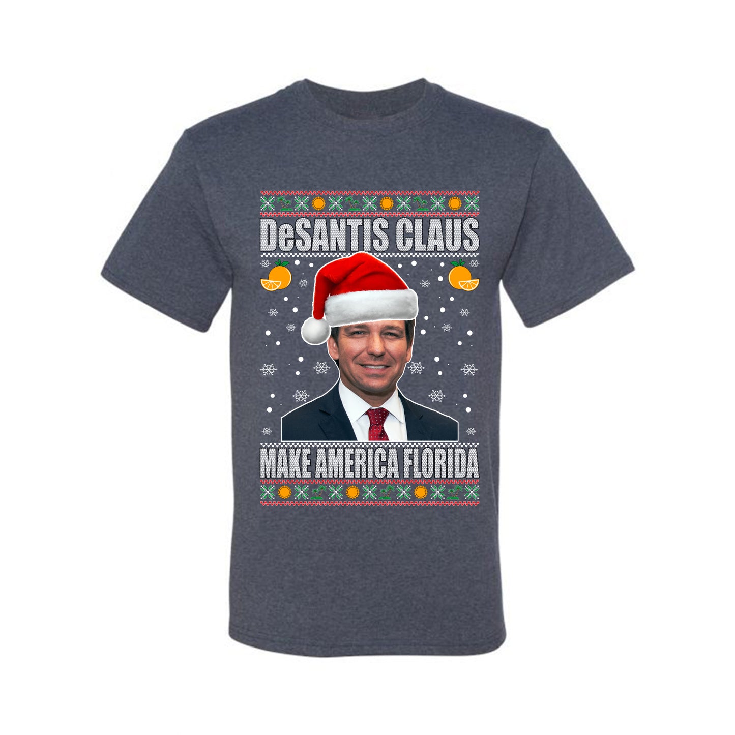 Men's Ugly Christmas T-Shirt, Desantis Claus Ugly Christmas Tshirt Men's Graphic T-Shirt Ugly Christmas  Men's T-Shirt
