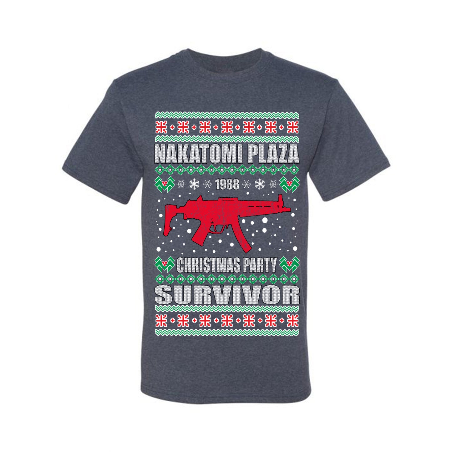 Men's Ugly  Shirt for Christmas Nakatomi Plaza Christmas Party Survivor Ugly Christmas T-shirt  Ugly Christmas  Men's T-Shirt