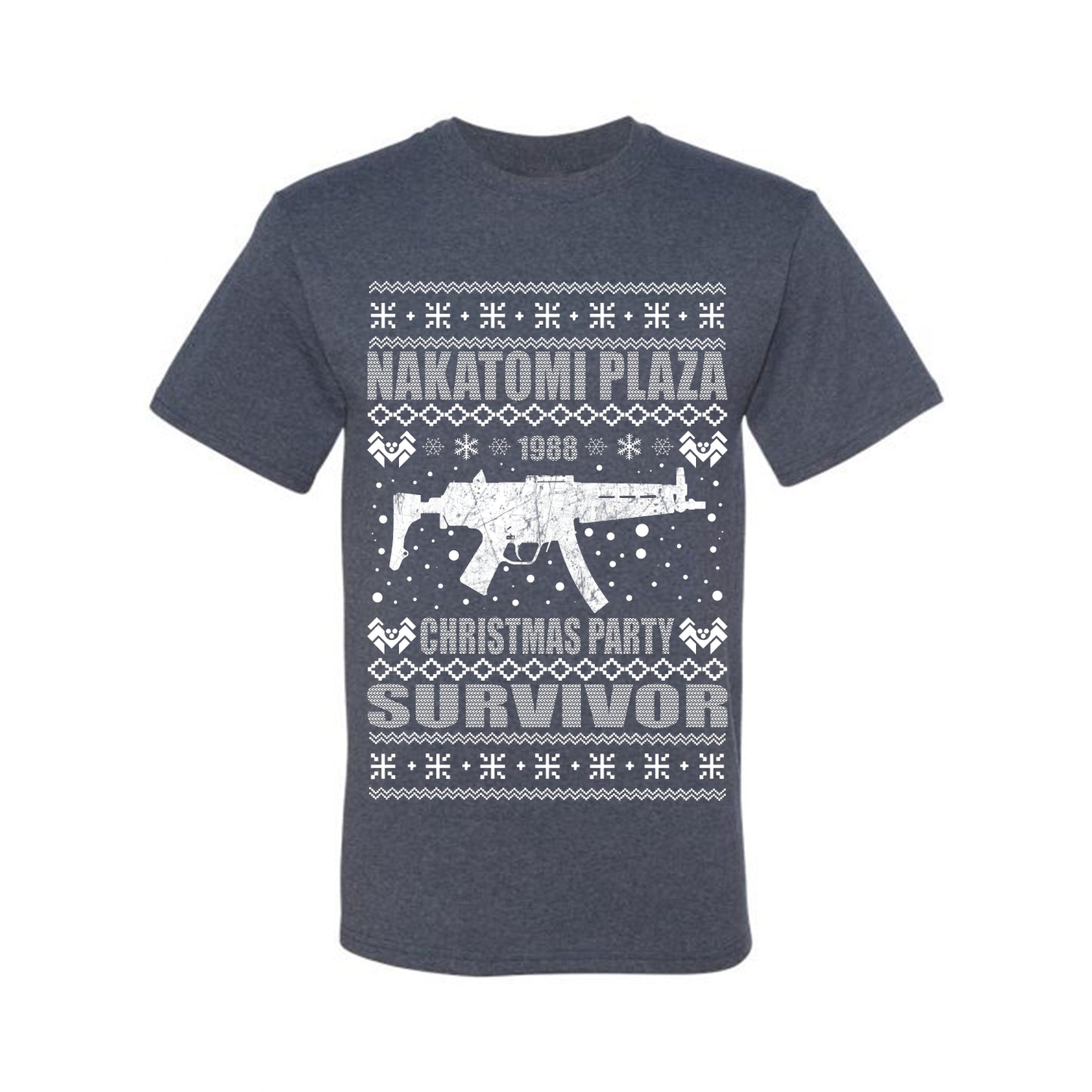Ugly Xmas  T-shirt Graphic Nakatomi Plaza Christmas Party Survivor 1988 Ugly Christmas T-shirt  Ugly Christmas  Men's T-Shirt