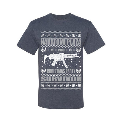 Ugly Xmas  T-shirt Graphic Nakatomi Plaza Christmas Party Survivor 1988 Ugly Christmas T-shirt  Ugly Christmas  Men's T-Shirt