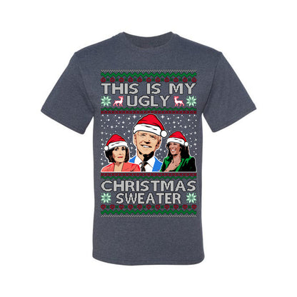 Men's Graphic Ugly Xmas Tshirt, This is My Ugly Christmas Tshirt, Anti Democrat Biden Kamala Pelosi, Wild Bobby  Ugly Christmas Tshirt Men's Graphic T-Shirt Ugly Christmas  Men's T-Shirt