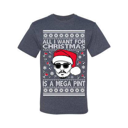 Graphic All I Want For Christmas is a Mega Ugly Xmas T-shirt Wild Bobby Johnny D  Ugly Christmas T-shirt  Ugly Christmas  Men's T-Shirt