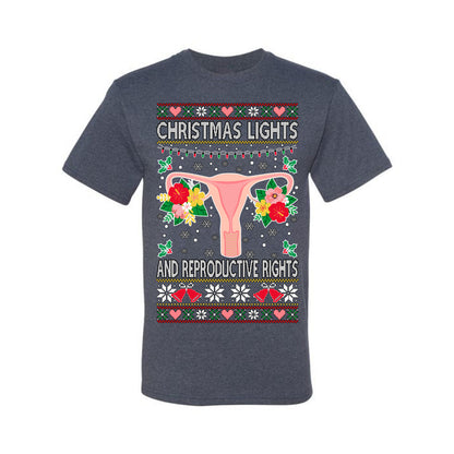 Ugly Christmas T-shirt Graphic  , Christmas Lights & Reproductive Rights Ugly Christmas T-shirt  Ugly Christmas  Men's T-Shirt