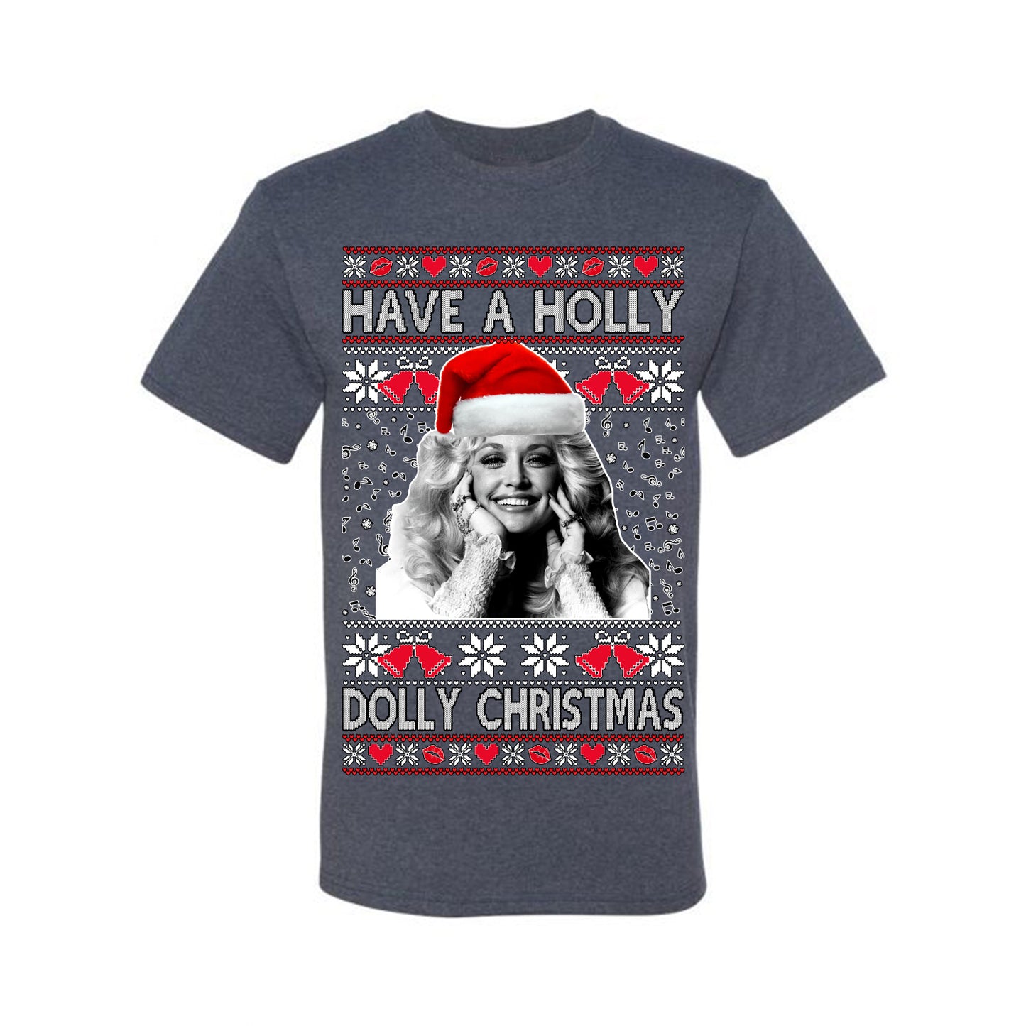 Ugly Xmas Tshirt , "Have a Holly Dolly Christmas" Ugly Christmas Tshirt Men's Graphic T-Shirt Ugly Christmas  Men's T-Shirt