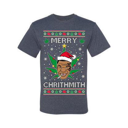 Ugly  Christmas T-shirt  Tyson "Merry Chrithmith" Stoner Weed Pot Leaf Joint Ugly Christmas T-shirt  Ugly Christmas  Men's T-Shirt