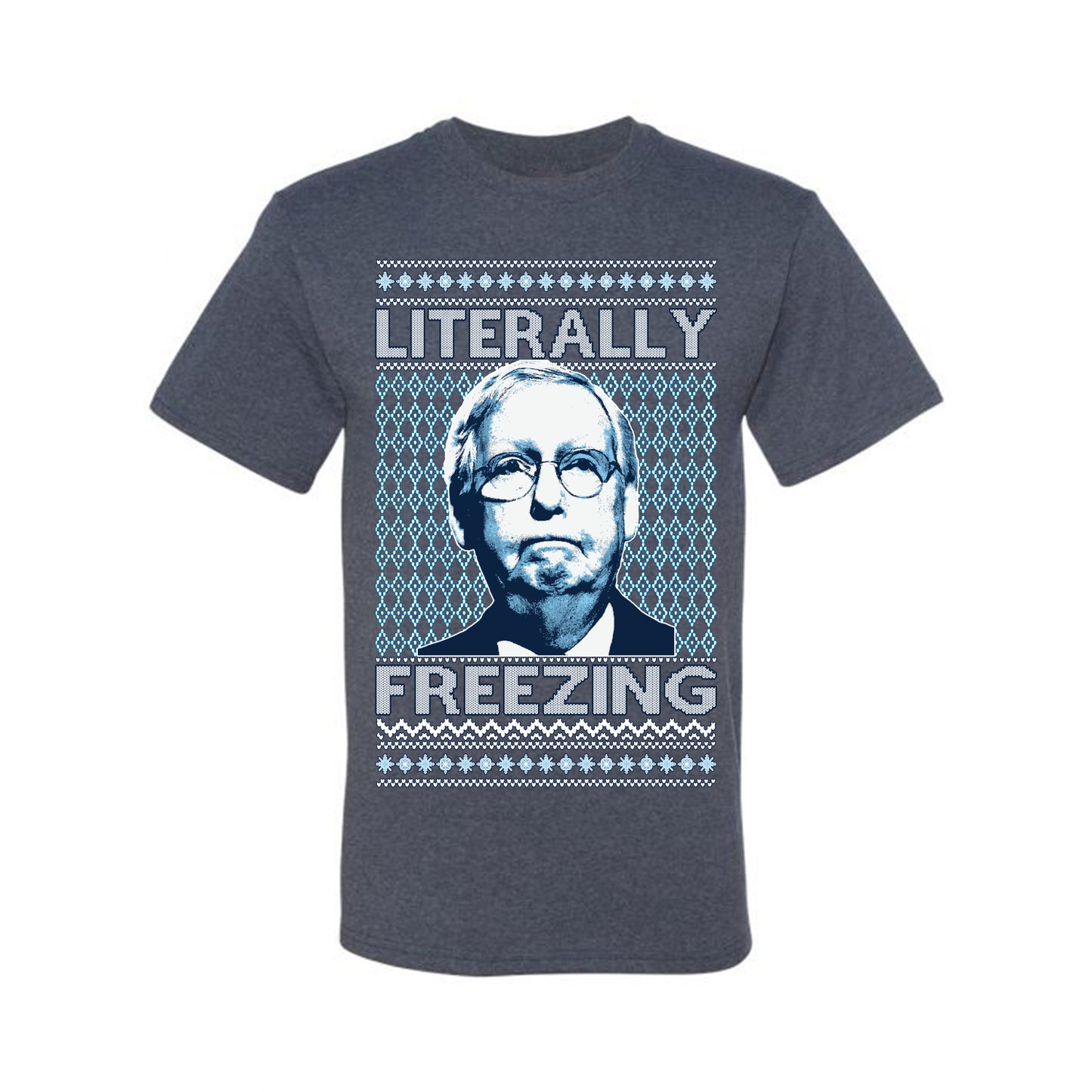 Literally Freezing McConnell , Merry Christmas Tee, Ugly Christmas,  Sweater Men's T-Shirt