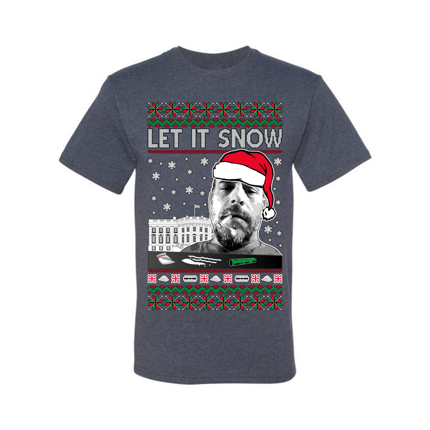 Hunter Let It Snow Biden , Merry Christmas Tee, Ugly Christmas,  Sweater Men's T-Shirt