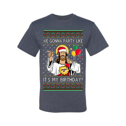 Gonna Party Like It's My Birthday Jesus, Christmas Gifts, Funny Xmas Gift Idea, Ugly Christmas Sweater Men's T-Shirt