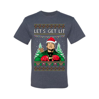Let's Get Lit Clark Vacation Movie Parody Ugly Christmas Sweater, Christmas Gifts, Funny Xmas Gift Idea, Men's T-Shirt