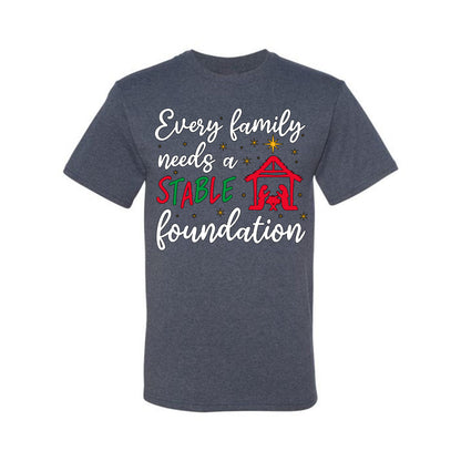 Every Family Needs a Stable Foundation Ugly Christmas Sweater, Christmas Gifts, Funny Xmas Gift Idea, Men's T-Shirt
