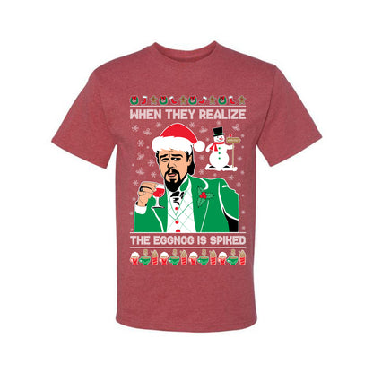 Funny  Ugly Xmas Graphic  T-shirt Leo The Eggnog Meme  Ugly Christmas T-shirt  Ugly Christmas  Men's T-Shirt