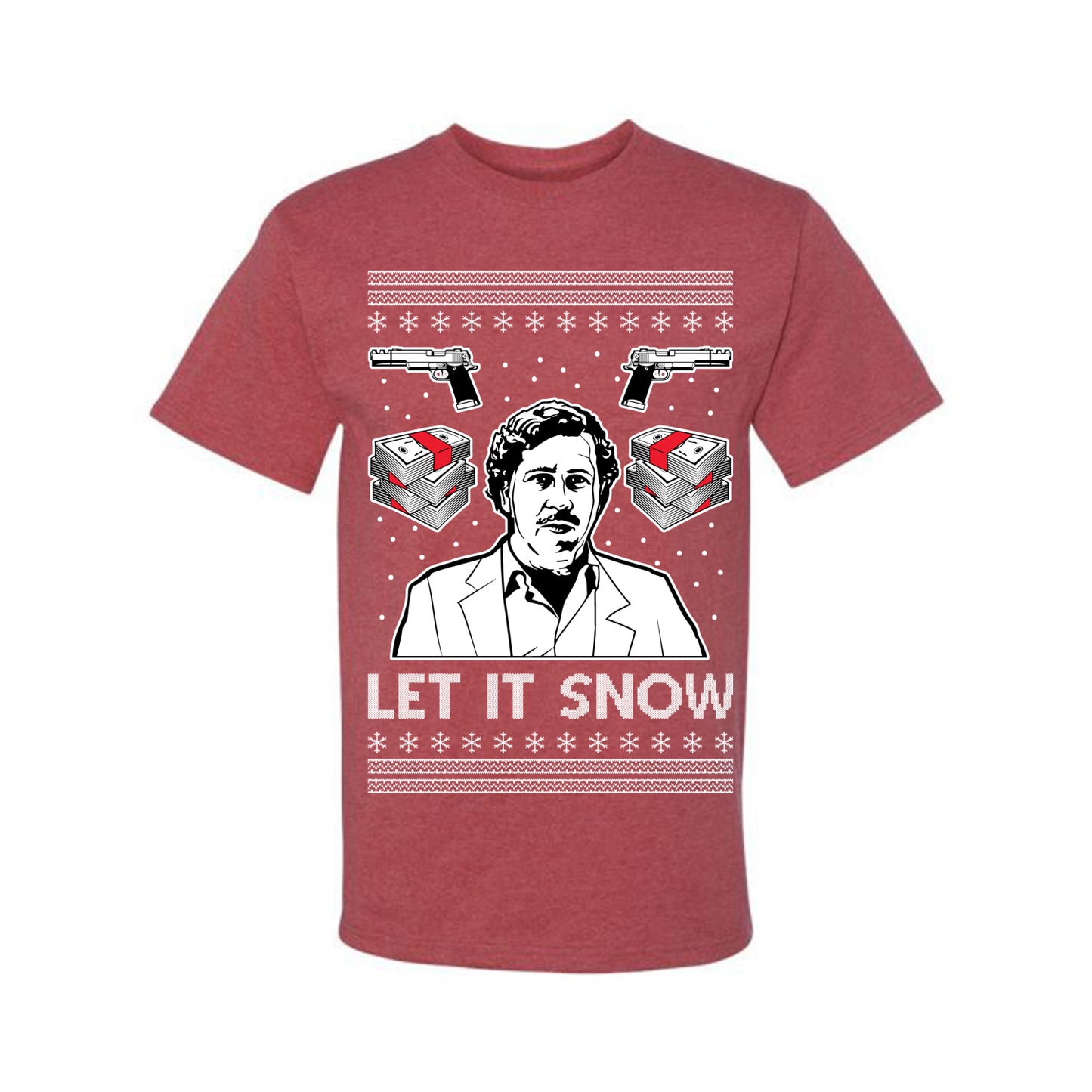Ugly Christmas Tshirt , Escobar Let It Snow Ugly Christmas Tshirt Men's Graphic T-Shirt Ugly Christmas  Men's T-Shirt