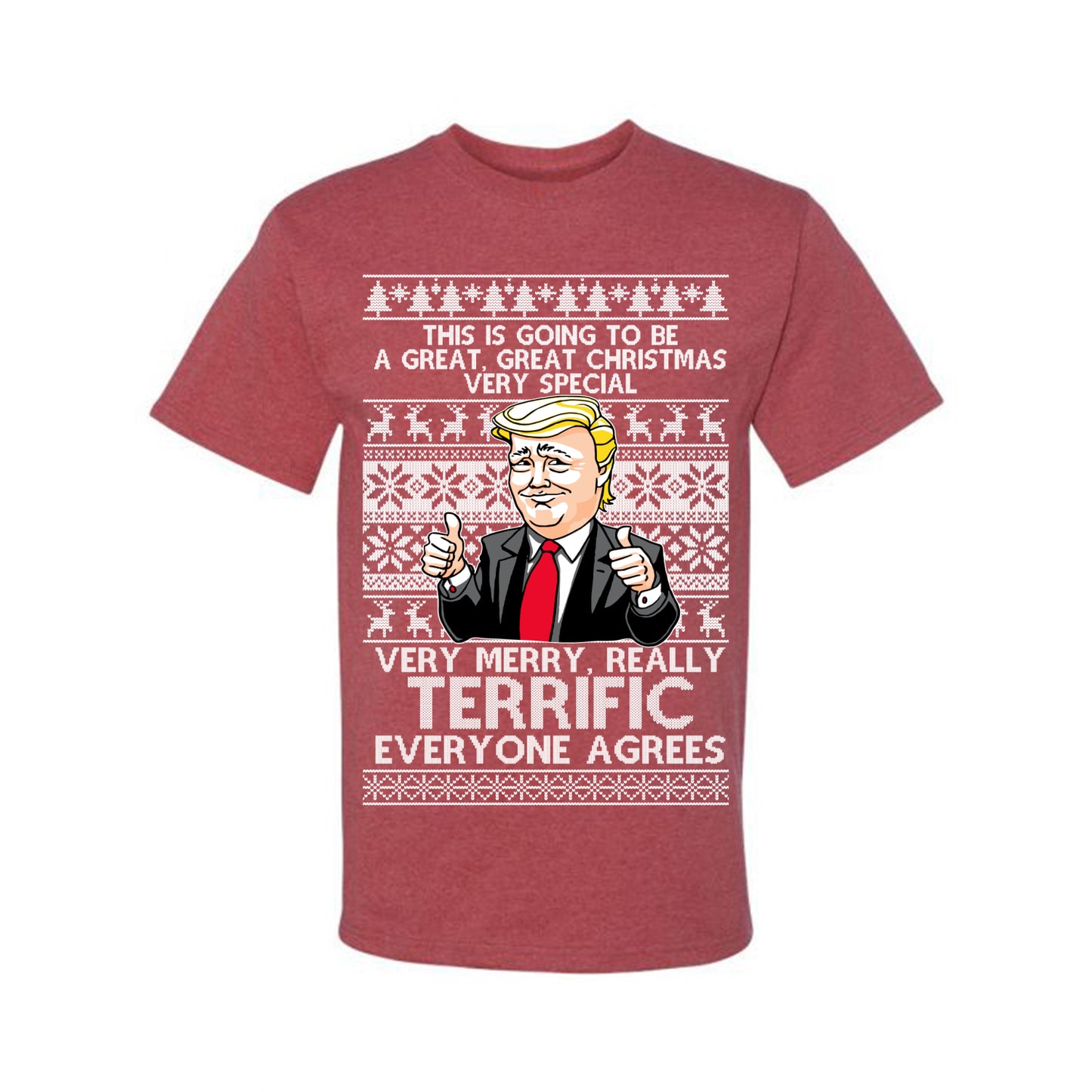 Funny Donald Trump Ugly Xmas Holiday T-shirt  Great Terrific Merry Christmas Ugly Christmas T-shirt  Ugly Christmas  Men's T-Shirt