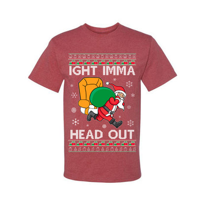 Graphic Funny Meme Ugly Christmas  T-shirt  Ight Imma Head Out, Wild Bobby Ugly Christmas T-shirt  Ugly Christmas  Men's T-Shirt
