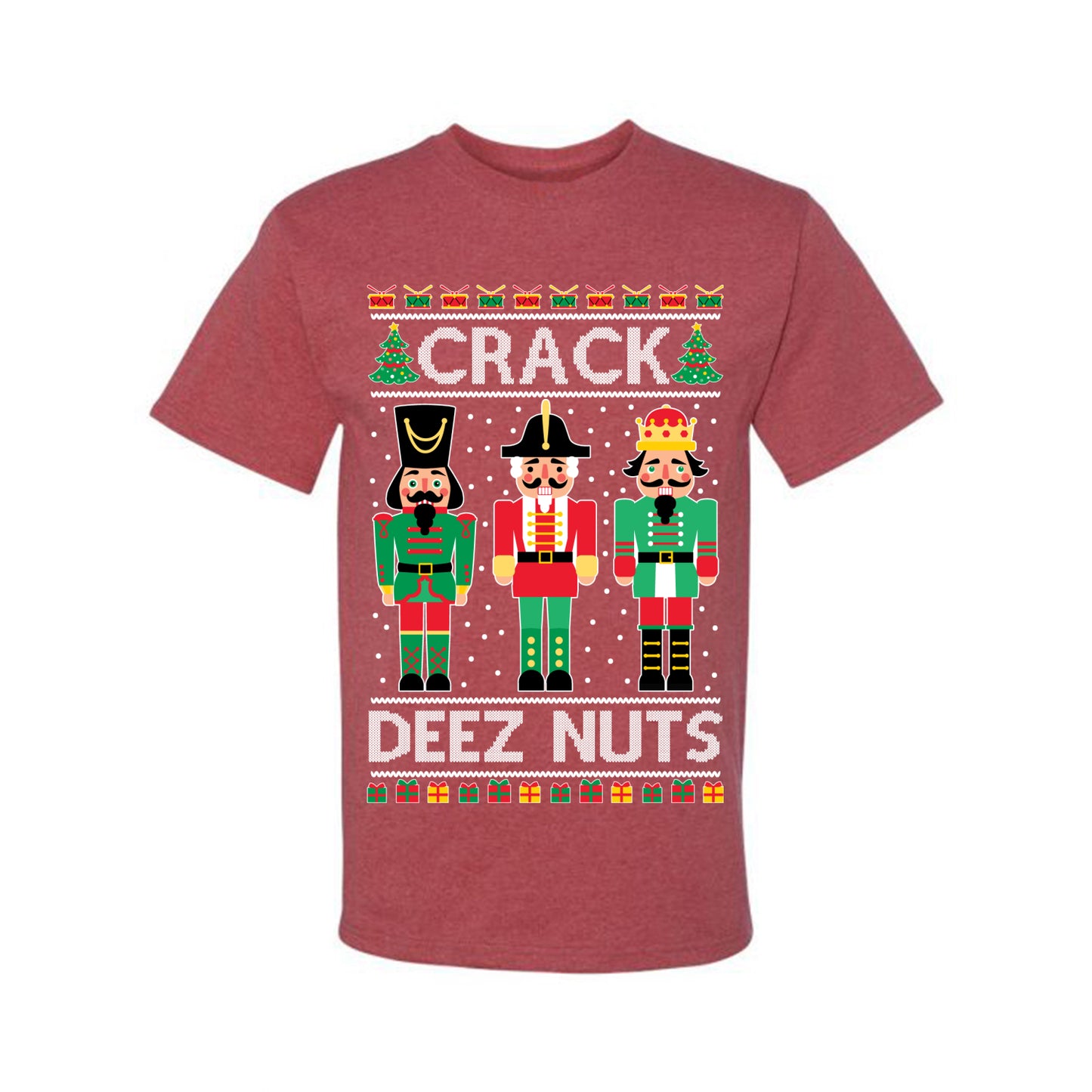 Ugly Holiday Meme T-shirt "Crack Deez Nuts" Ugly Christmas T-shirt  Ugly Christmas  Men's T-Shirt
