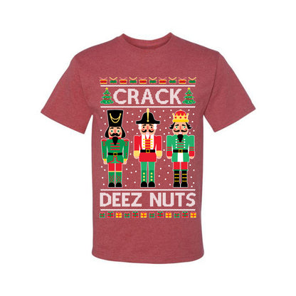 Ugly Holiday Meme T-shirt "Crack Deez Nuts" Ugly Christmas T-shirt  Ugly Christmas  Men's T-Shirt