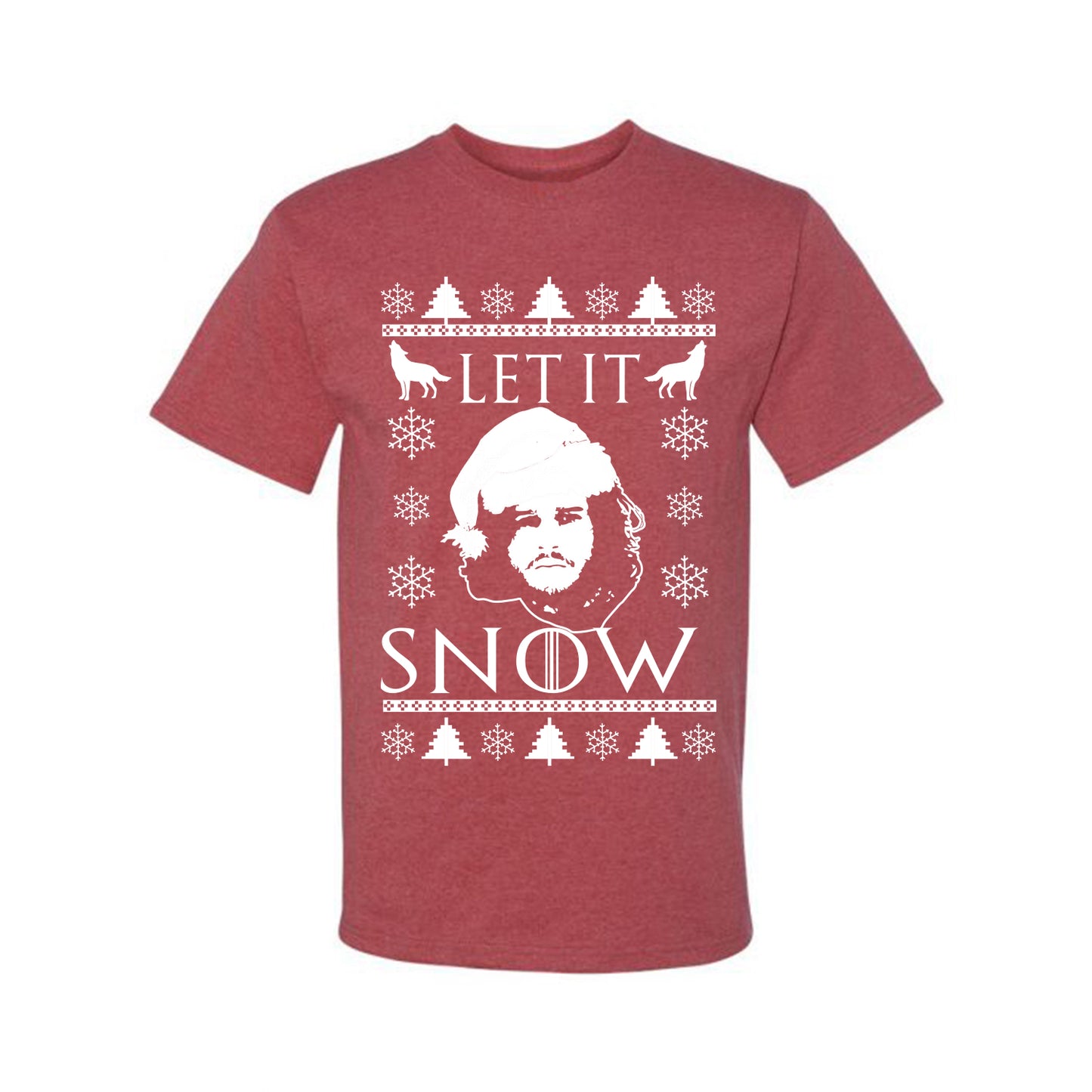 Graphic GoT Ugly Christmas  T-shirt Let It Snow Jon Snow Stark Ugly Christmas T-shirt  Ugly Christmas  Men's T-Shirt