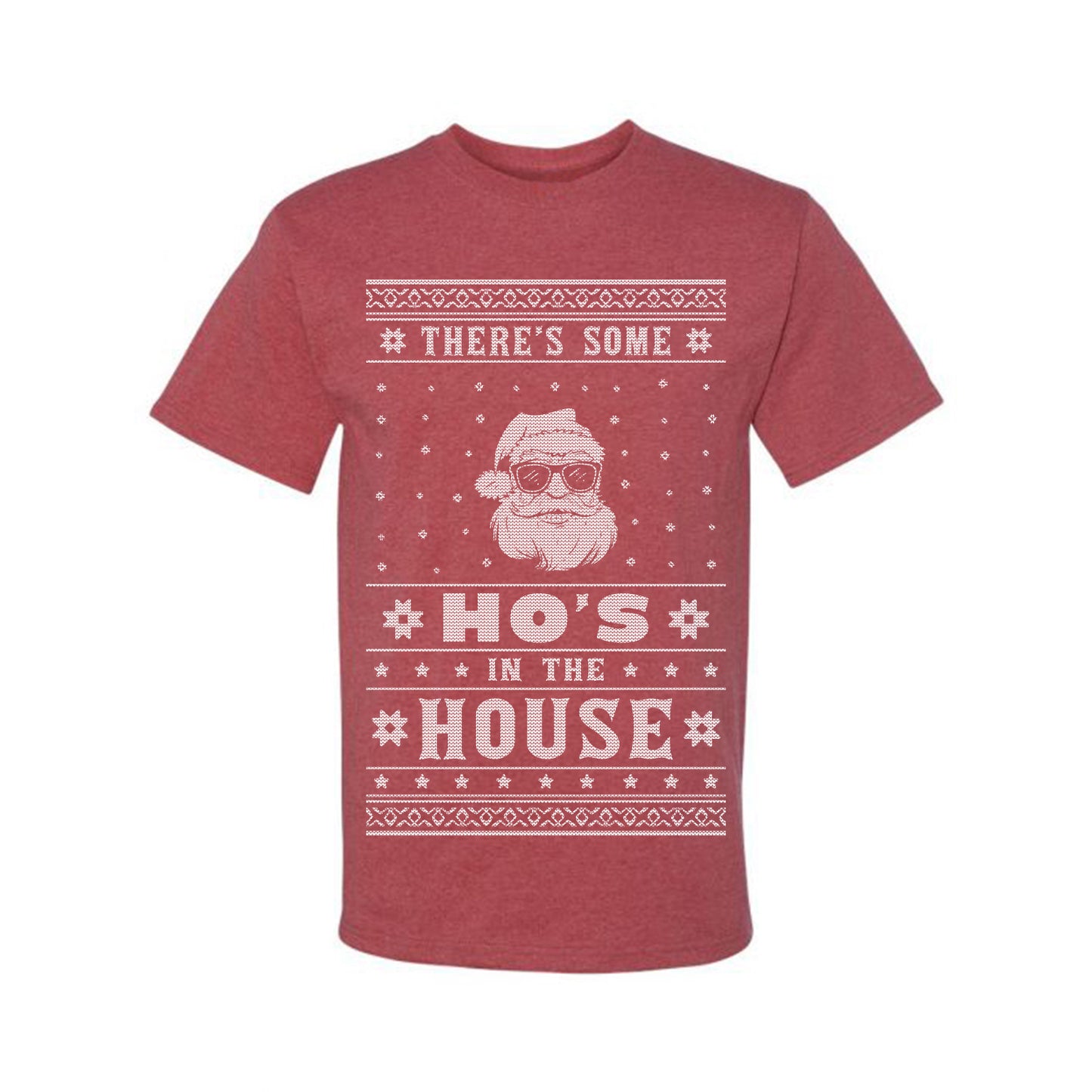 Ugly Xmas Holiday Graphic  Theres Some Hos in the House Santa Ugly Christmas T-shirt  Ugly Christmas  Men's T-Shirt