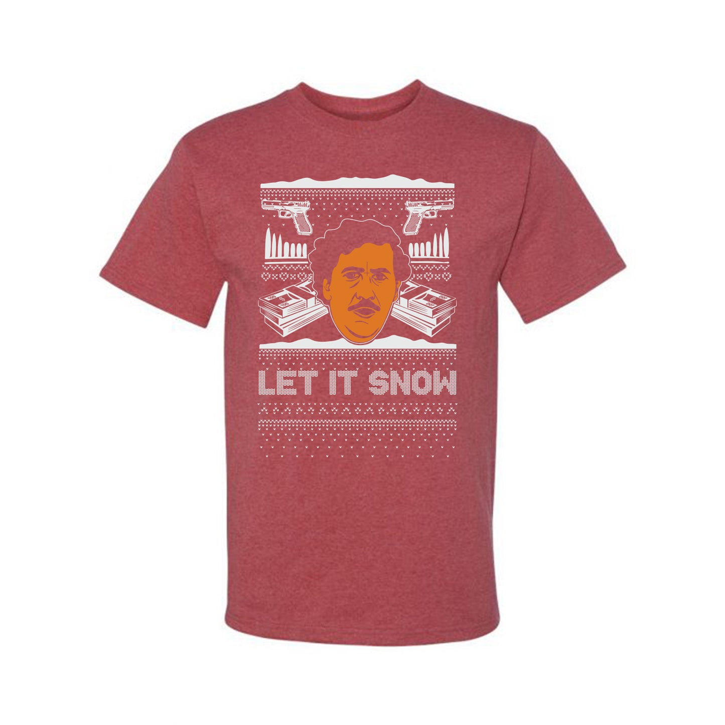 Ugly Christmas  Tshirt Graphic Funny, Let It Snow, Pablo Escobar, Merry Xmas Ugly Christmas Tshirt Men's Graphic T-Shirt Ugly Christmas  Men's T-Shirt