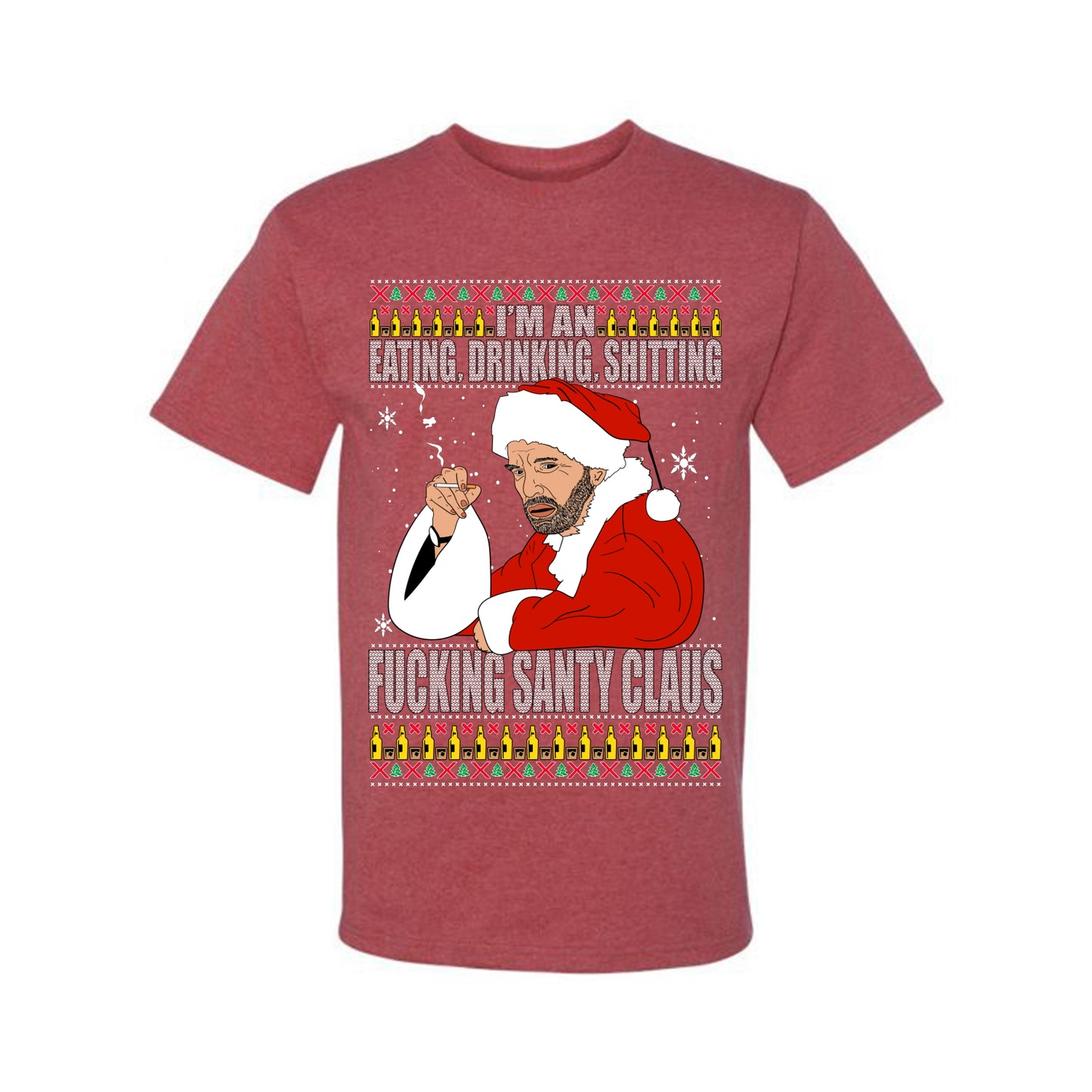 Bad Santa Fucking Santy Claus, Christmas Gifts, Funny Xmas Gift Idea, Ugly Christmas Sweater Men's T-Shirt