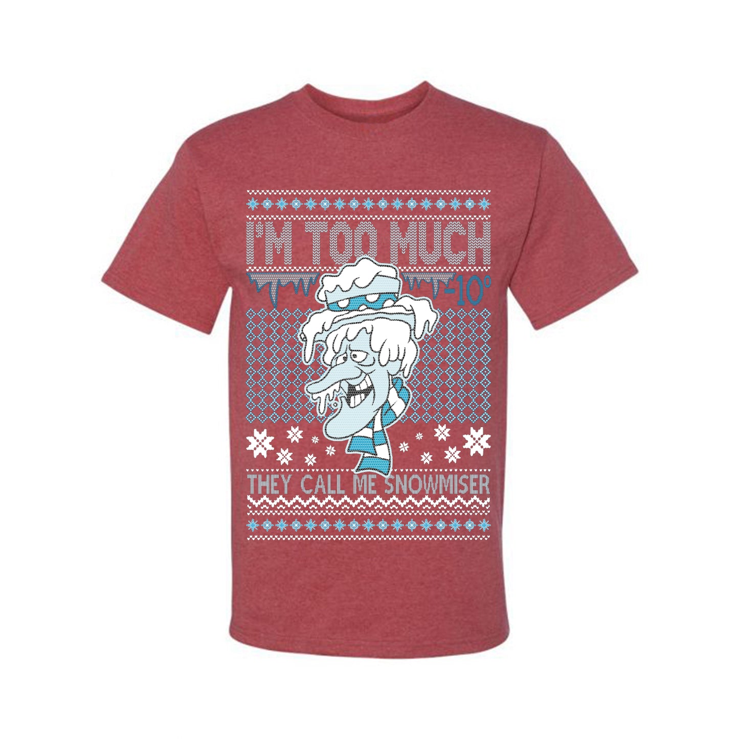 Ugly Xmas Holiday T-shirt Muscle Tank Jersey, They Call Me Snowmeiser I'm Too Much, Wild Bobby Ugly Christmas T-shirt  Ugly Christmas  Men's T-Shirt