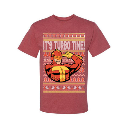 Ugly Xmas Graphic  T-shirt  Turboman It's Turbo Time! Ugly Christmas T-shirt  Ugly Christmas  Men's T-Shirt