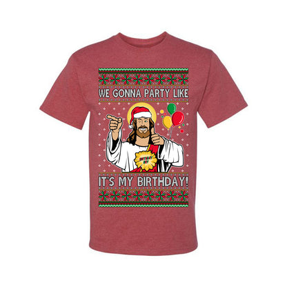 Gonna Party Like It's My Birthday Jesus, Christmas Gifts, Funny Xmas Gift Idea, Ugly Christmas Sweater Men's T-Shirt
