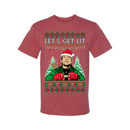 Let's Get Lit Clark Vacation Movie Parody Ugly Christmas Sweater, Christmas Gifts, Funny Xmas Gift Idea, Men's T-Shirt