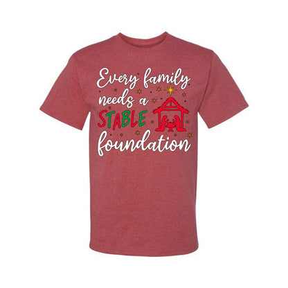 Every Family Needs a Stable Foundation Ugly Christmas Sweater, Christmas Gifts, Funny Xmas Gift Idea, Men's T-Shirt
