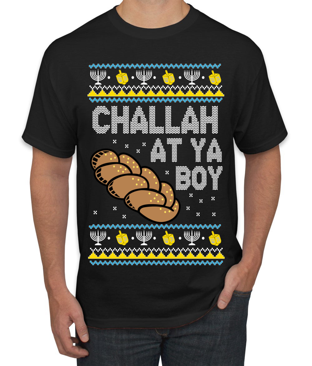 Challah At Ya Boy, Hanukkah Christmas Gifts, Funny Xmas Gift Idea, Ugly Christmas  Men's T-Shirt