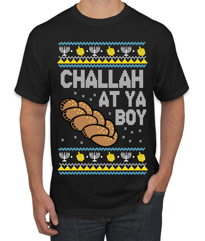 Challah At Ya Boy, Hanukkah Christmas Gifts, Funny Xmas Gift Idea, Ugly Christmas  Men's T-Shirt