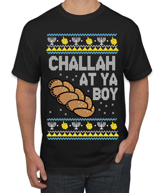 Challah At Ya Boy, Hanukkah Christmas Gifts, Funny Xmas Gift Idea, Ugly Christmas  Men's T-Shirt