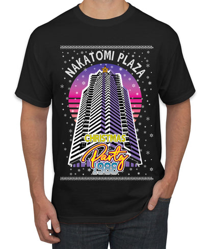 Retro Nakatomi Plaza 1988 Holiday Party, Xmas Movie, Christmas Gifts, Funny Xmas Gift Idea, Ugly Christmas  Men's T-Shirt