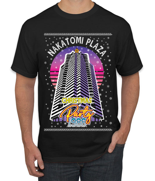 Retro Nakatomi Plaza 1988 Holiday Party, Xmas Movie, Christmas Gifts, Funny Xmas Gift Idea, Ugly Christmas  Men's T-Shirt