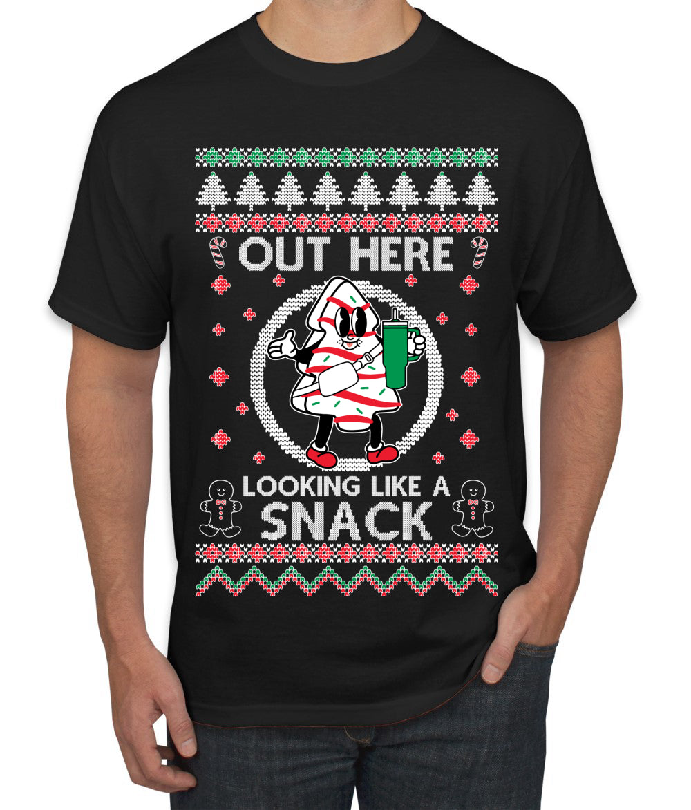 Out Here Looking Like A Snack Cookie, Funny Christmas, Christmas Gifts, Funny Xmas Gift Idea, Ugly Christmas  Men's T-Shirt