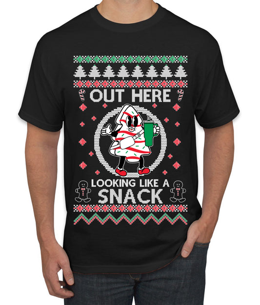 Out Here Looking Like A Snack Cookie, Funny Christmas, Christmas Gifts, Funny Xmas Gift Idea, Ugly Christmas  Men's T-Shirt
