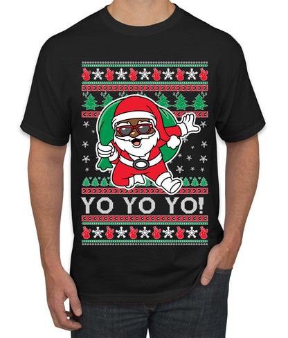 Yo Yo Yo Black Santa, Christmas Gifts, Funny Xmas Gift Idea, Ugly Christmas  Men's T-Shirt