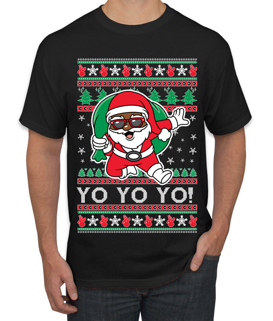 Yo Yo Yo Black Santa, Christmas Gifts, Funny Xmas Gift Idea, Ugly Christmas  Men's T-Shirt